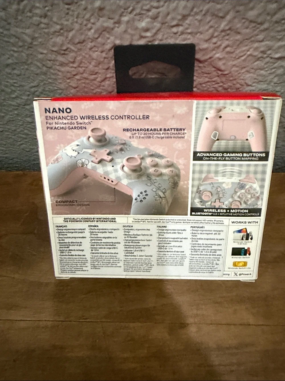Nintendo Switch Pokémon Nano Wireless Controller - Pink & White NEW